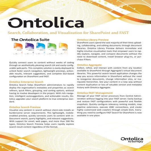 Ontolica Suite Comparison