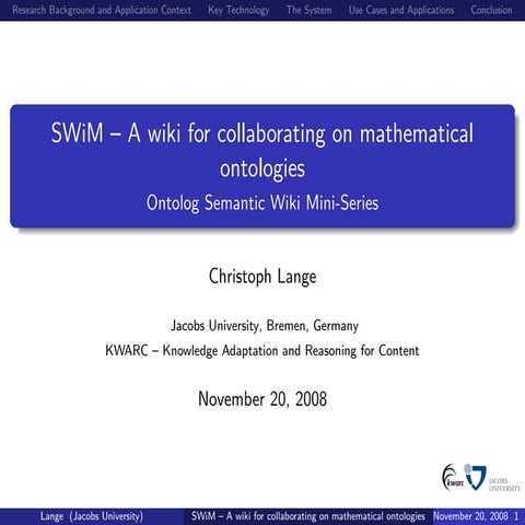 SWiM – A wiki for collaborating on mathematical ontologies