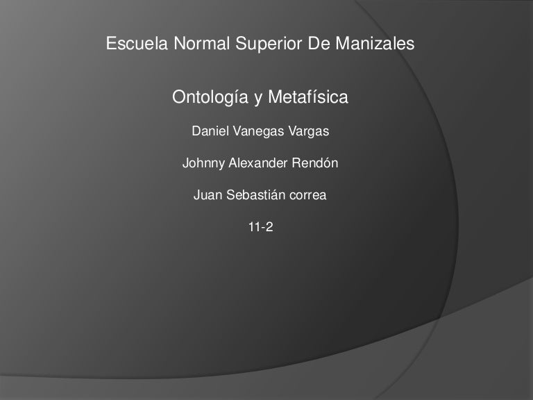 Ontologia y metafisica