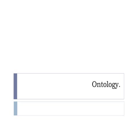 Ontology. epistemology