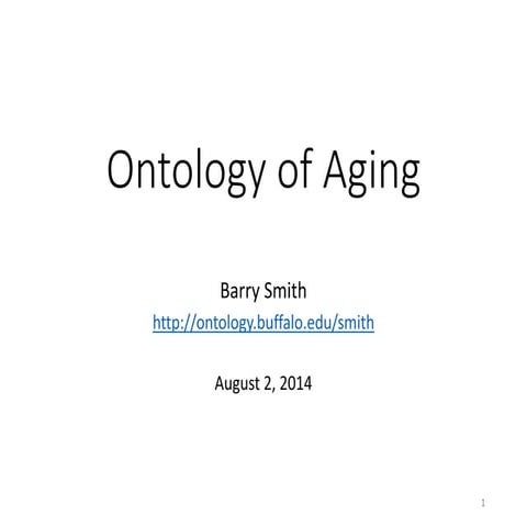 Ontology of Aging (August 2014)