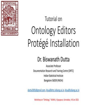 Tutorial on Ontology editor: Protege 