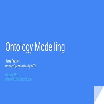Ontology Modelling 101