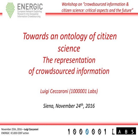 Ontology of citizen science @ Siena 2016 11 24