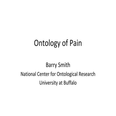 Ontology of pain_2011