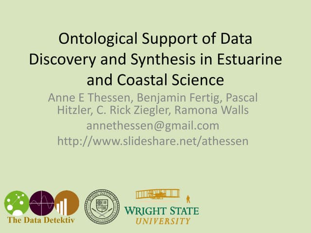 Ontological Support of Data Discovery and Synthesis in Estuarine and Coastal ...