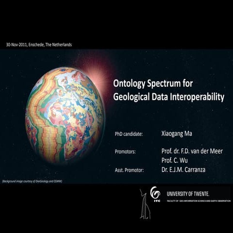 Ontology spectrum for geological data interoperability (PhD defense nov 2011)