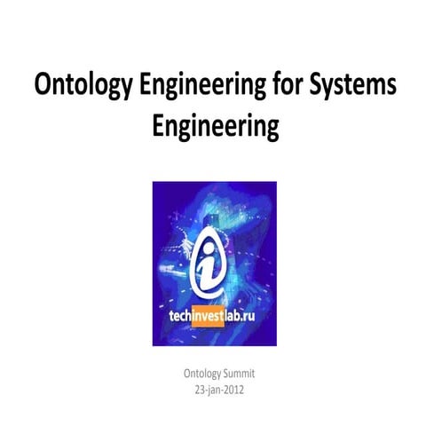 Ontology Engineering for Systems Engineering