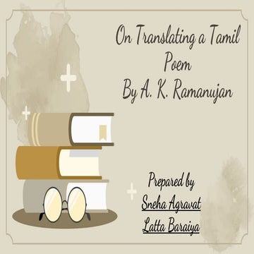 Article 'On Translating a Tamil Poem'  by A. K. Ramanujan 