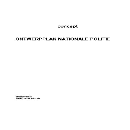 Ontwerpplan Nationale Politie