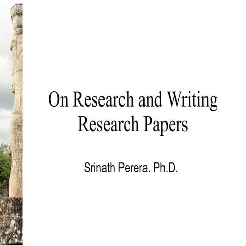 On Research and Writing Research Papers