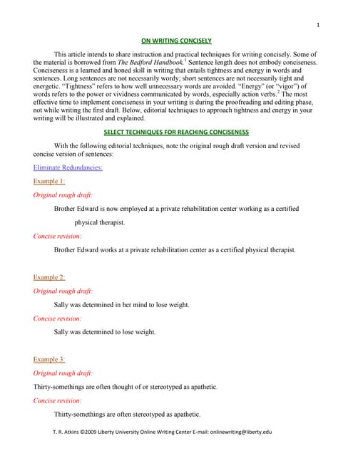 Link to writing concisely | PDF