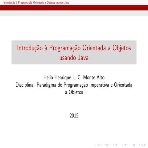 Introdução à Programação Orientada a Objetos Usando Java
