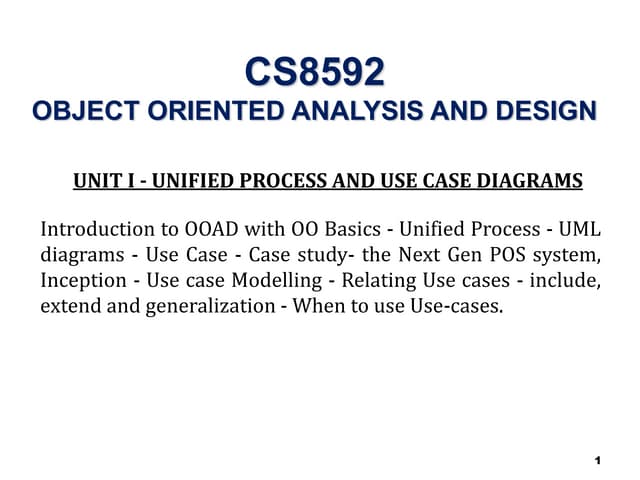 CS8592-OOAD Lecture Notes Unit-1