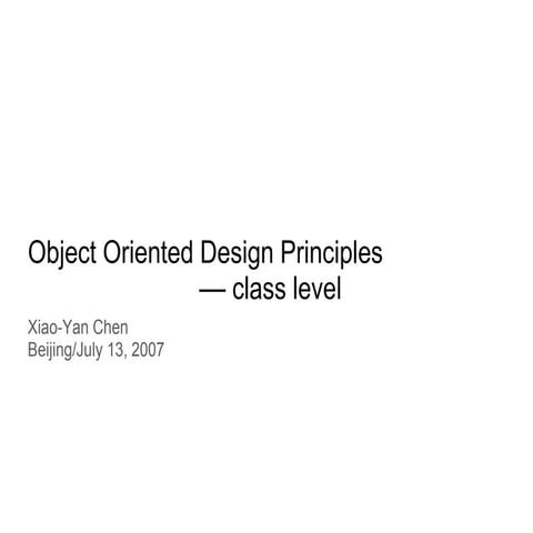 Object-oriented design principles | PDF | Programming Languages | Computing