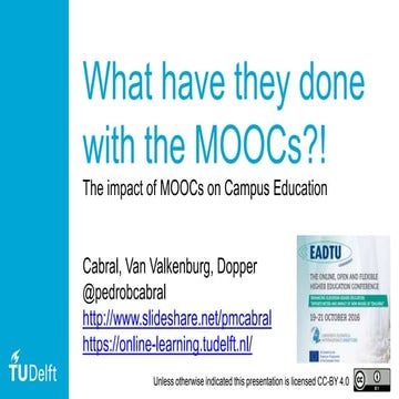 What have they done with the MOOCs?!