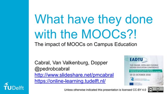 What have they done with the MOOCs?!
