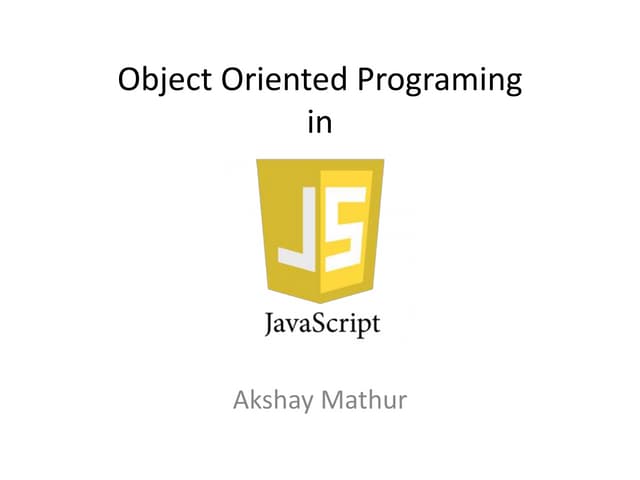 Object Oriented Programing in JavaScript