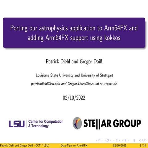 Porting our astrophysics application to Arm64FX and adding Arm64FX support using kokkos