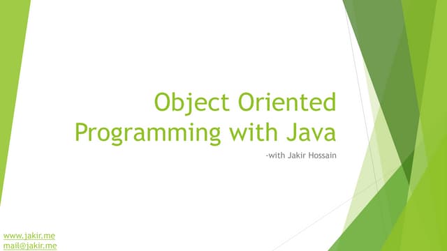 Object Oriended Programming with Java | PPT