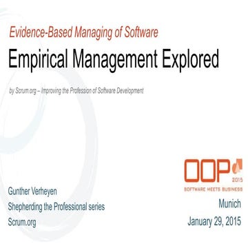 OOP-2015 - Empirical management explored (Gunther Verheyen)