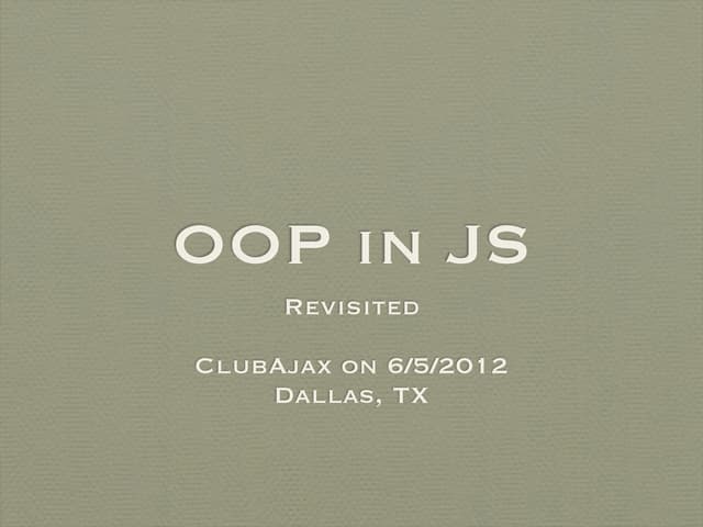 OOP in JS