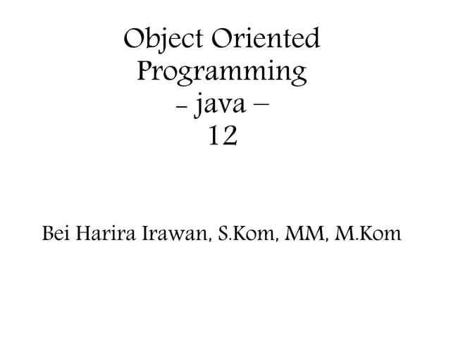 12. OOP Java | PPTX