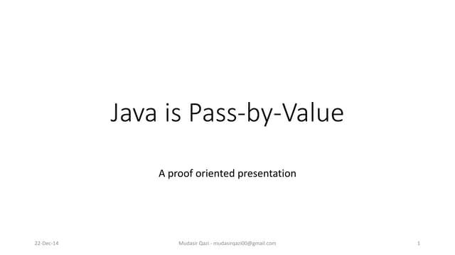 OOP - Java is pass-by-value