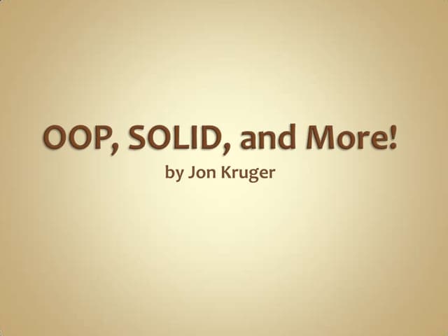 Advanced Object-Oriented/SOLID Principles