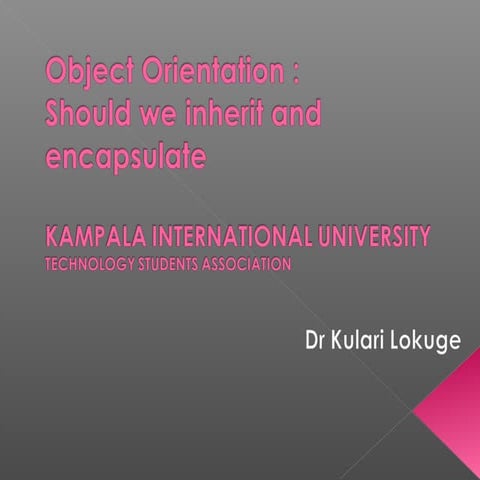 Introduction to Object Oriented Programming | PPT