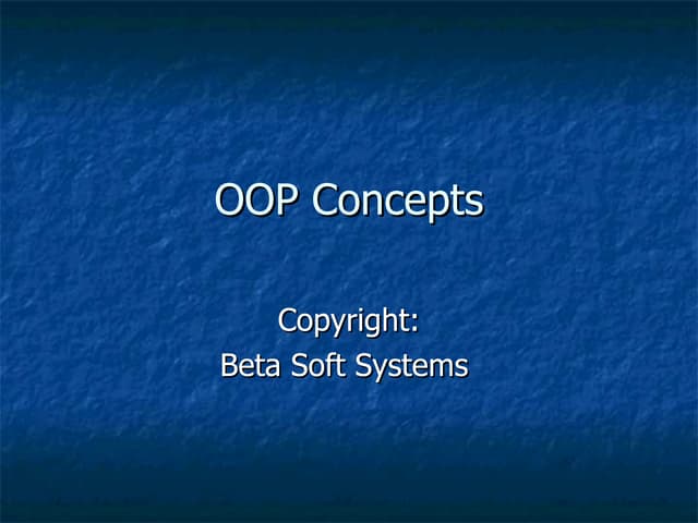 Oop concepts