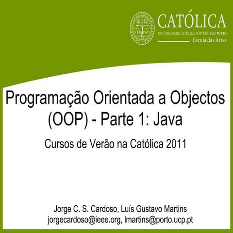 Introdução à programação em Android e iOS - OOP Java