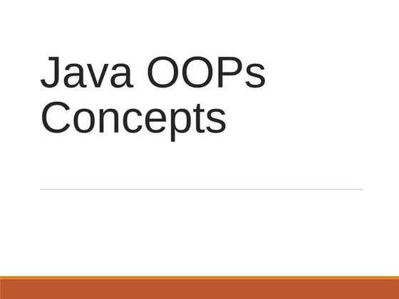 oops concept in java | object oriented programming in java | PPTX