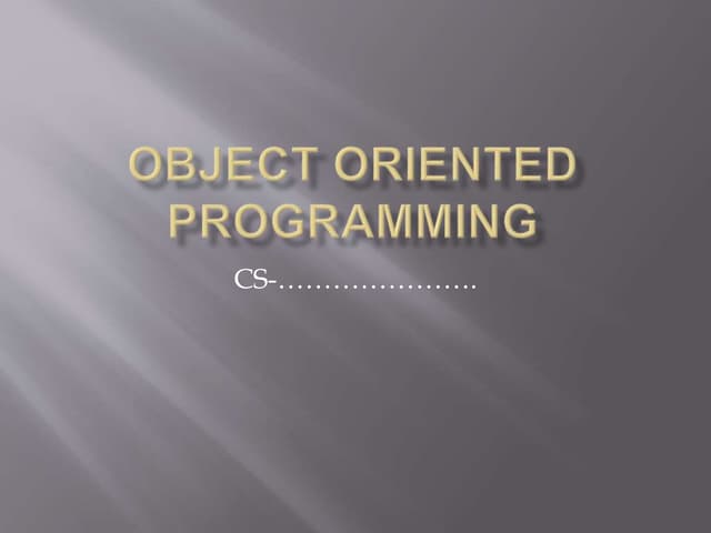 OOP Lecture 01.pptx