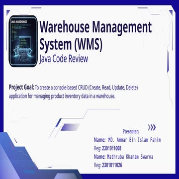 Comprehensive Java Warehouse Management System with Efficient CRUD ...