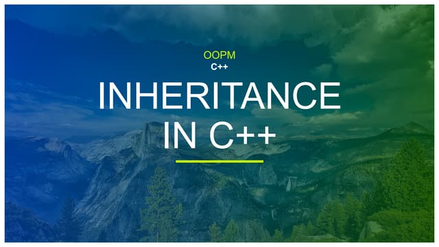 Inheritance In C++ (Object Oriented Programming) | PPT