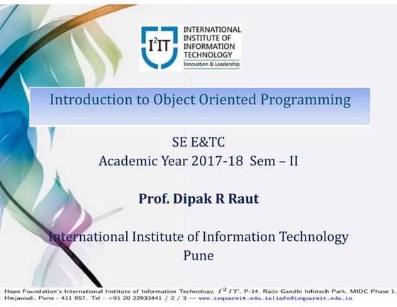 Basic concept of OOP's | PPT | Programming Languages | Computing