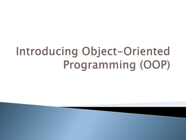 Introduction of OOPs