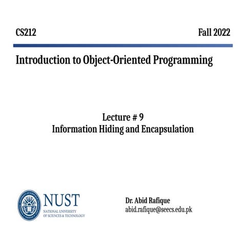 Comprehensive Overview of Information Hiding and Encapsulation in ...