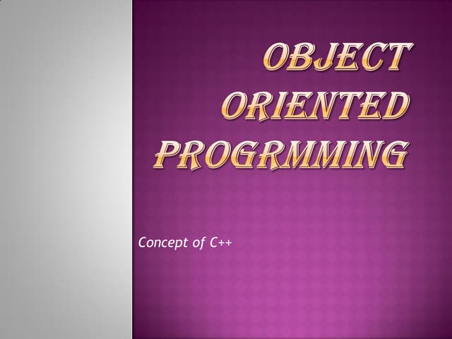 Object Oriented Program
