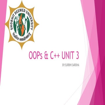 OOPs & C++ UNIT 3 | PPT