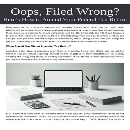 Oops, Filed Wrong? Here’s How to Amend Your Federal Tax Return