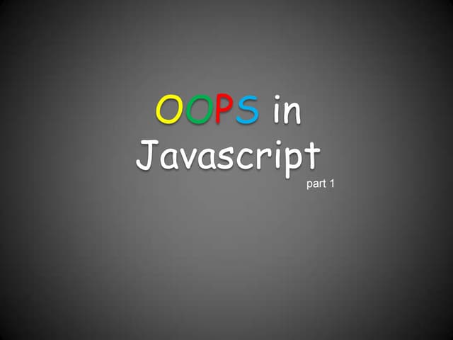 OOPS in javascript