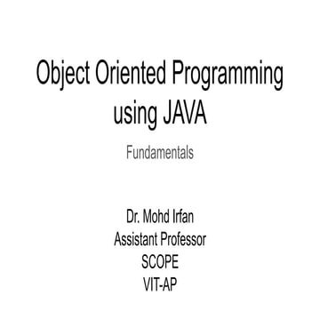 Object Oriented Programming Using Java Concepts | PPTX