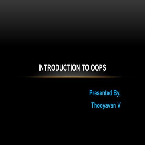 OOPS Basics With Example | PPT