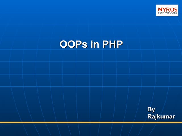 Oops in PHP By Nyros Developer