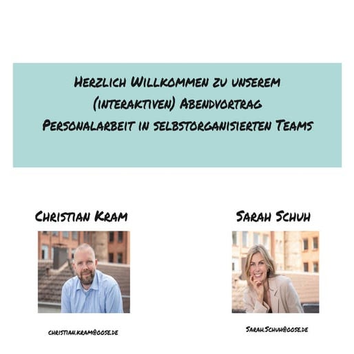 Personalarbeit in selbstorganisierten Teams