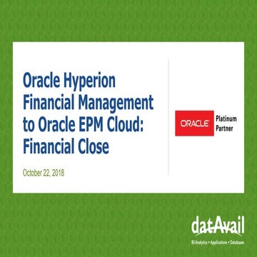 Oracle Hyperion Financial Management to Oracle EPM Cloud: Financial Close