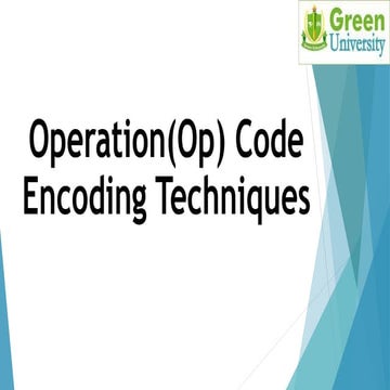 Op code encoding | PPT