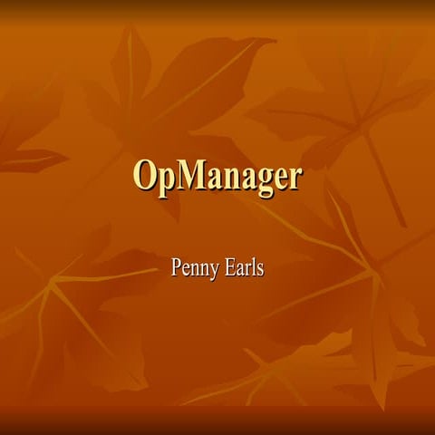 Op Manager Assignment